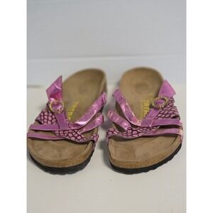 Tatami by Birkenstock Pink‎ Metallic Strappy Sandals Slides Size 39